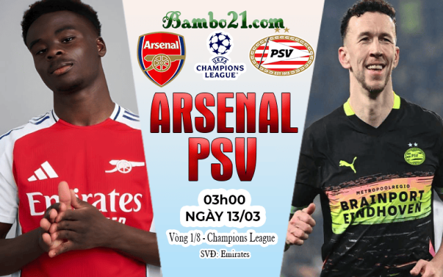 Nhận định Arsenal vs PSV