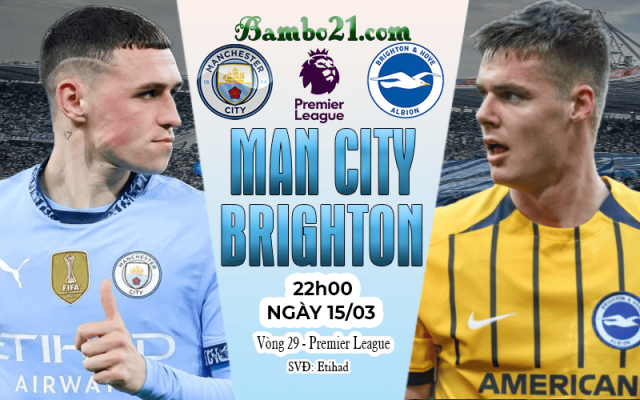 Nhận định Man City vs Brighton